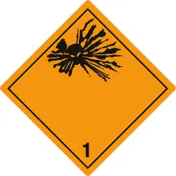 Gefahrzettel Klasse 1